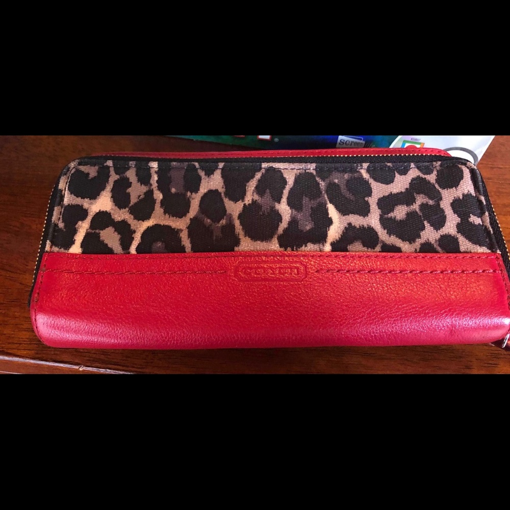 Coach red ocelot wallet